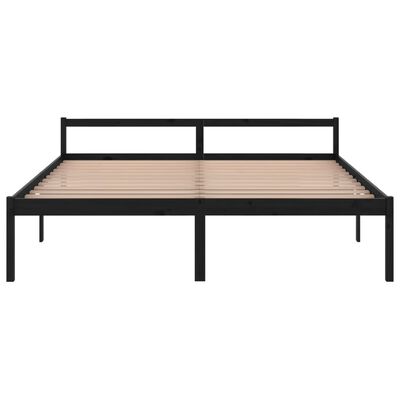 vidaXL Senior Bed without Mattress Black 200x200 cm Solid Wood Pine