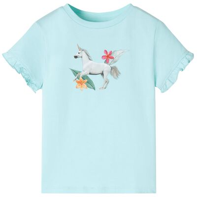 Kids' T-shirt with Short Sleeves Light Aqua 104