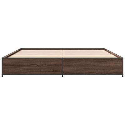 vidaXL Bed Frame without Mattress Brown Oak 200x200 cm