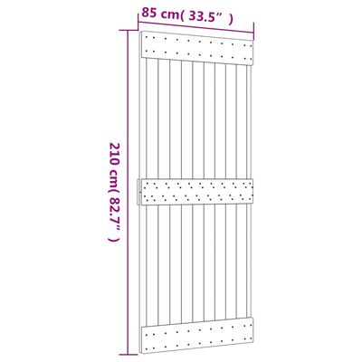 vidaXL Sliding Door with Hardware Set 85x210 cm Solid Wood Pine