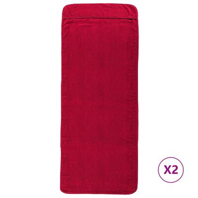 vidaXL Beach Towels 2 pcs Burgundy 75x200 cm Fabric 400 GSM