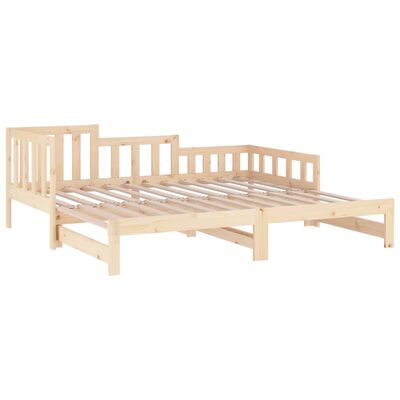 vidaXL Pull-out Day Bed without Mattress 2x(90x200) cm Solid Wood Pine