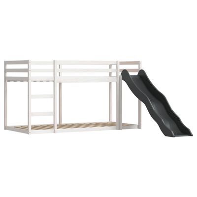 vidaXL Bunk Bed without Mattress with Slide White and Black 80x200 cm