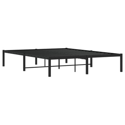 vidaXL Metal Bed Frame without Mattress Black 140x190 cm