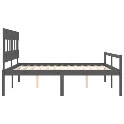 vidaXL Senior Bed without Mattress Grey 200x200 cm Solid Wood