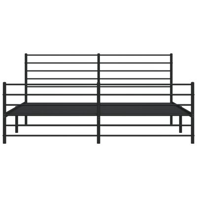 vidaXL Metal Bed Frame without Mattress with Footboard Black 193x203 cm