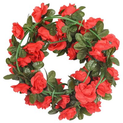 vidaXL Christmas Flower Garlands 6 pcs Red 240 cm