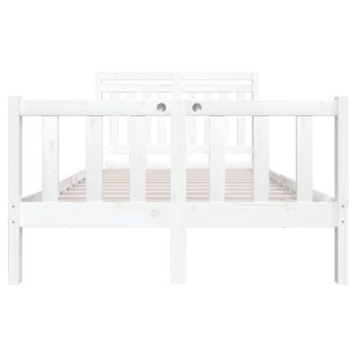 vidaXL Bed Frame without Mattress White Solid Wood 120x200 cm (810078+814085)