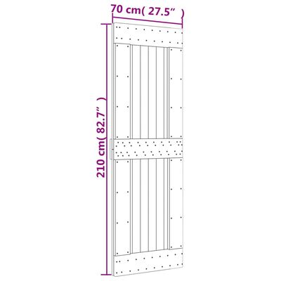 vidaXL Sliding Door with Hardware Set 70x210 cm Solid Wood Pine