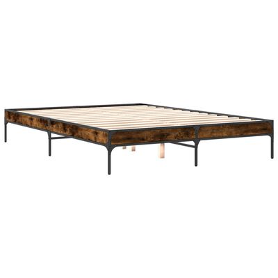 vidaXL Bed Frame without Mattress Smoked Oak 140x200 cm