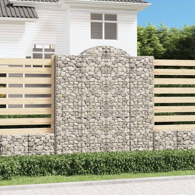 vidaXL Arched Gabion Baskets 14 pcs 200x50x220/240 cm Galvanised Iron