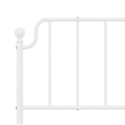 vidaXL Metal Bed Frame without Mattress with Headboard White 183x213 cm