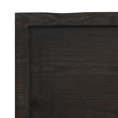 vidaXL Table Top Dark Brown 220x40x(2-6) cm Treated Solid Wood Oak