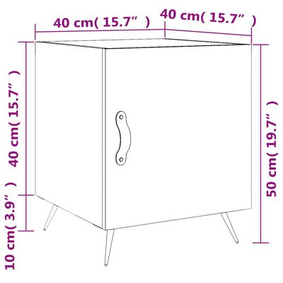 vidaXL Bedside Cabinets 2 pcs Sonoma Oak 40x40x50 cm Engineered Wood