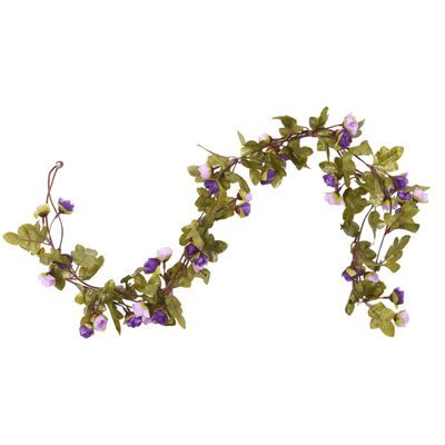 vidaXL Christmas Flower Garlands 6 pcs Light Purple 215 cm