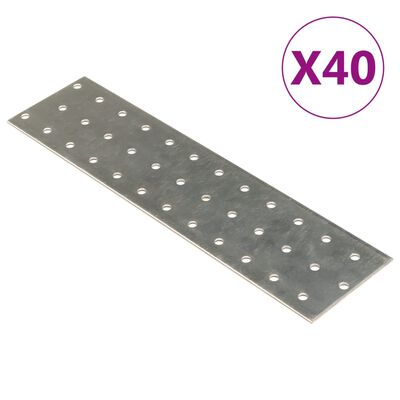 vidaXL Perforated Plates 40 pcs 2 mm 240x60 mm Galvanised Steel