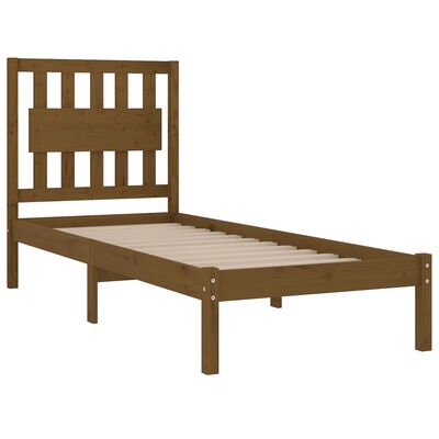 vidaXL Bed Frame without Mattress Honey Brown Solid Wood Small Single