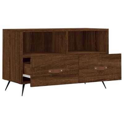 vidaXL TV Cabinet Brown Oak 80x36x50 cm Engineered Wood