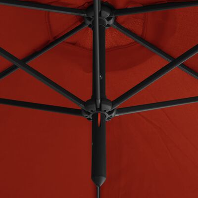 vidaXL Double Garden Parasol with Steel Pole Terracotta 600 cm