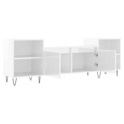 vidaXL TV Cabinet High Gloss White 160x35x55 cm Engineered Wood