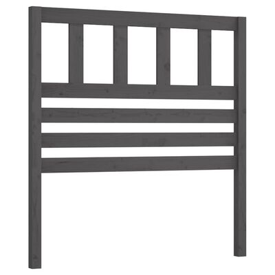 vidaXL Bed Headboard Grey 106x4x100 cm Solid Wood Pine