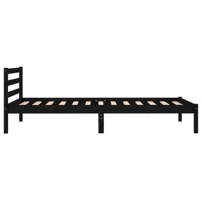 vidaXL Bed Frame without Mattress Solid Wood Pine 90x200 cm Black