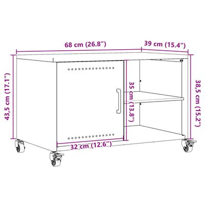 vidaXL TV Cabinet Mustard Yellow 68x39x43.5 cm Steel