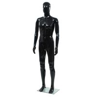 vidaXL Full Body Male Mannequin with Glass Base Glossy Black 185 cm