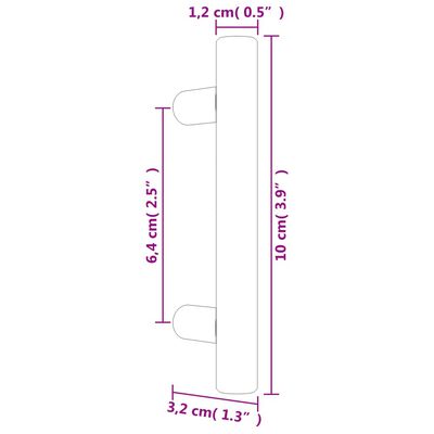 vidaXL Cabinet Handles 10 pcs Black 64 mm Stainless Steel