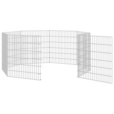 vidaXL Free Range Animal Enclosure 8-Panel 54x60 cm Galvanised Iron