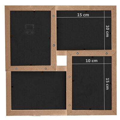 vidaXL Collage Photo Frame for 24x(10x15 cm) Picture Light Brown MDF