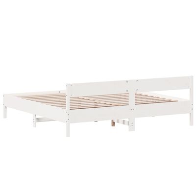 vidaXL Bed Frame without Mattress White 180x200 cm Super King Solid Wood Pine