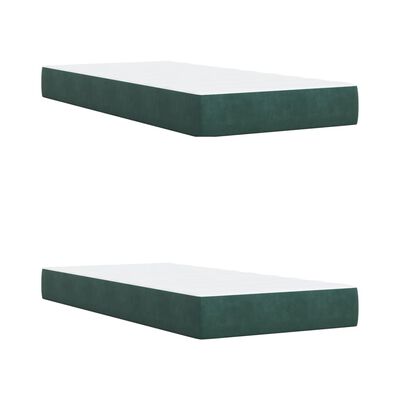 vidaXL Box Spring Bed with Mattress Dark Green 200x200 cm Velvet