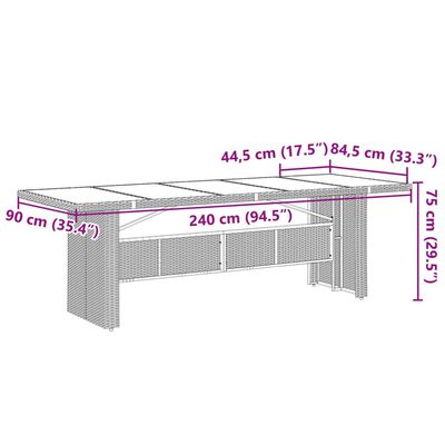 vidaXL 7 Piece Garden Dining Set with Cushions Grey Poly Rattan