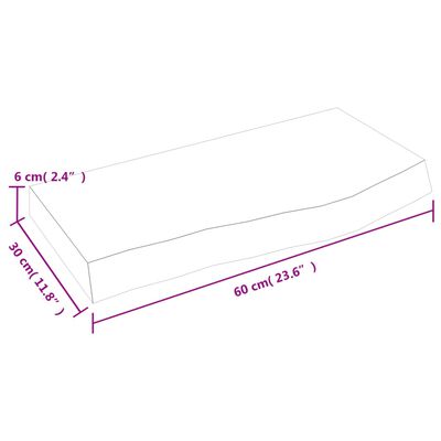 vidaXL Bathroom Countertop 60x30x(2-6) cm Untreated Solid Wood