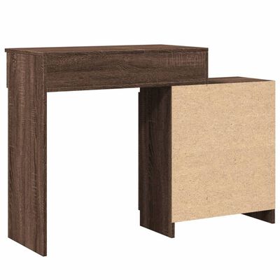 vidaXL Dressing Table with LED Brown Oak 115x37x110.5 cm