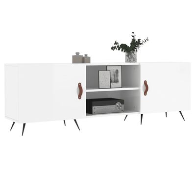 vidaXL TV Cabinet High Gloss White 150x30x50 cm Engineered Wood