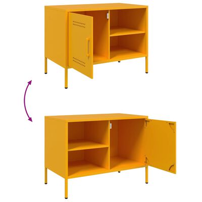 vidaXL TV Cabinet Mustard Yellow 68x39x50.5 cm Steel