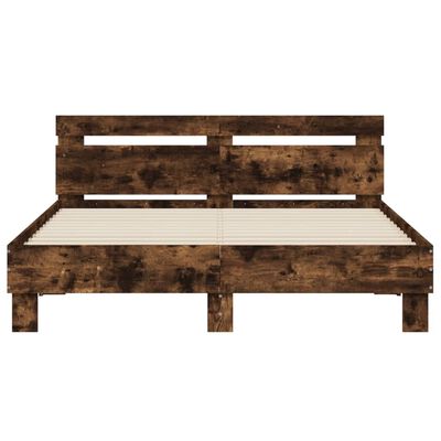 vidaXL Bed Frame without Mattress Smoked Oak 150x200 cm King Size