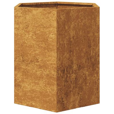 vidaXL Garden Planter Hexagon 46x40x45 cm Corten Steel