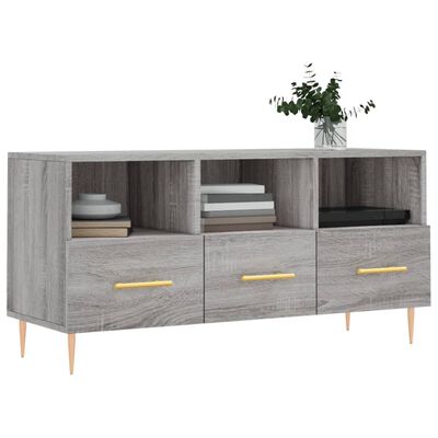 vidaXL TV Cabinet Grey Sonoma 102x36x50 cm Engineered Wood