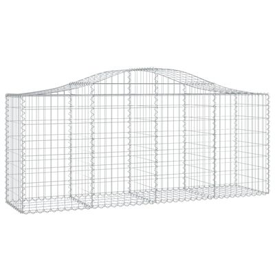 vidaXL Arched Gabion Baskets 4 pcs 200x50x80/100 cm Galvanised Iron