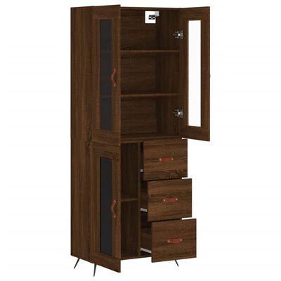 vidaXL Highboard Brown Oak 69.5x34x180 cm Engineered Wood