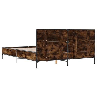 vidaXL Bed Frame without Mattress Smoked Oak 150x200 cm King Size