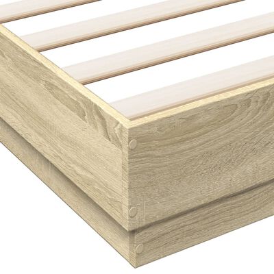 vidaXL Bed Frame with LED without Mattress Sonoma Oak 120x200 cm