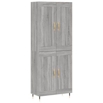 vidaXL Highboard Grey Sonoma 69.5x34x180 cm Engineered Wood