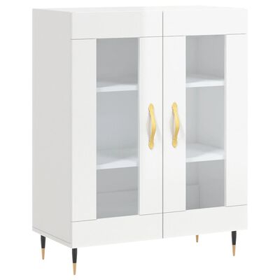 vidaXL Highboard High Gloss White 69.5x34x180 cm Engineered Wood