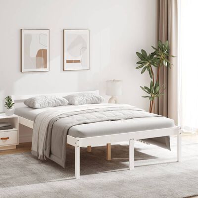 vidaXL Senior Bed without Mattress White 120x200 cm Solid Wood Pine