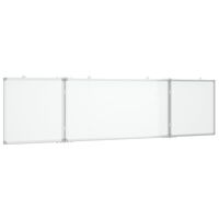 vidaXL Magnetic Whiteboard Foldable 160x40x1.7 cm Aluminium