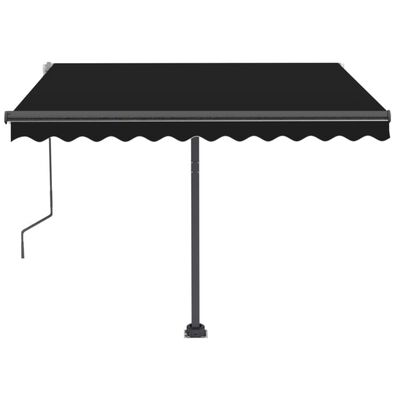 vidaXL Freestanding Manual Retractable Awning 350x250 cm Anthracite